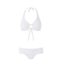 Brussels White Ribbed Halterneck Bikini