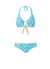 Brussels Blue Leaf Halterneck Ring Supportive Bikini