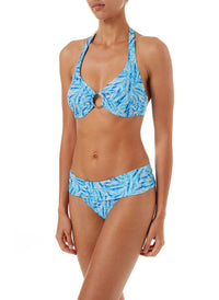 Brussels Blue Leaf Halterneck Ring Supportive Bikini