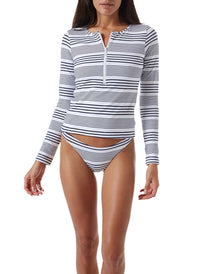cali nautical pique stripe long sleeve bikini model_P