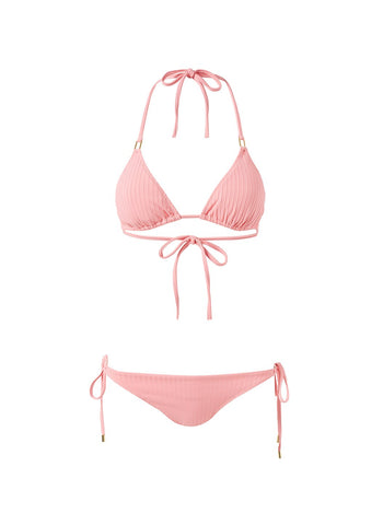 Cancun Blush Ribbed Classic Triangle Bikini |Melissa Odabash