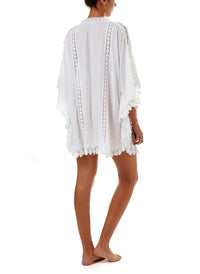 cindy white lace embroidered vneck short kaftan 2019 B