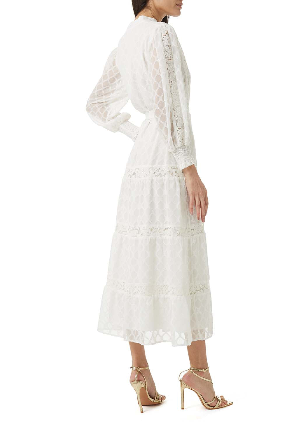 dahlia white midi dress back