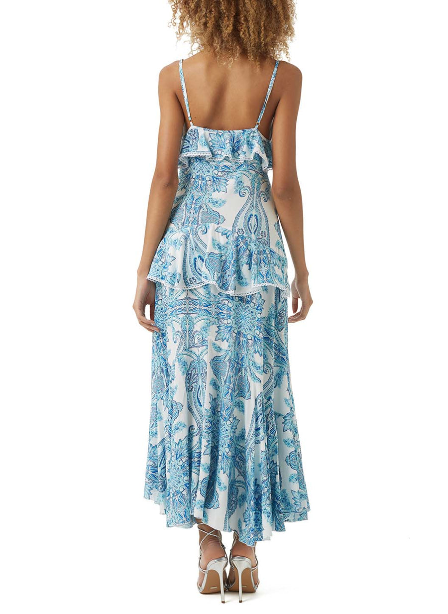 daisy ornate print maxi dress back