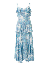 daisy ornate print maxi dress