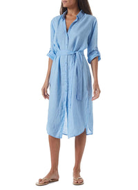 dania blue long shirt dress model_F