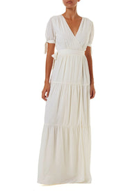 emily cream maxi wrap dress 2019 F