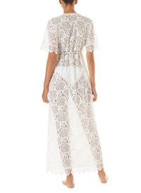 gabrielle cream embroidered lace maxi button down coverup 2019 B