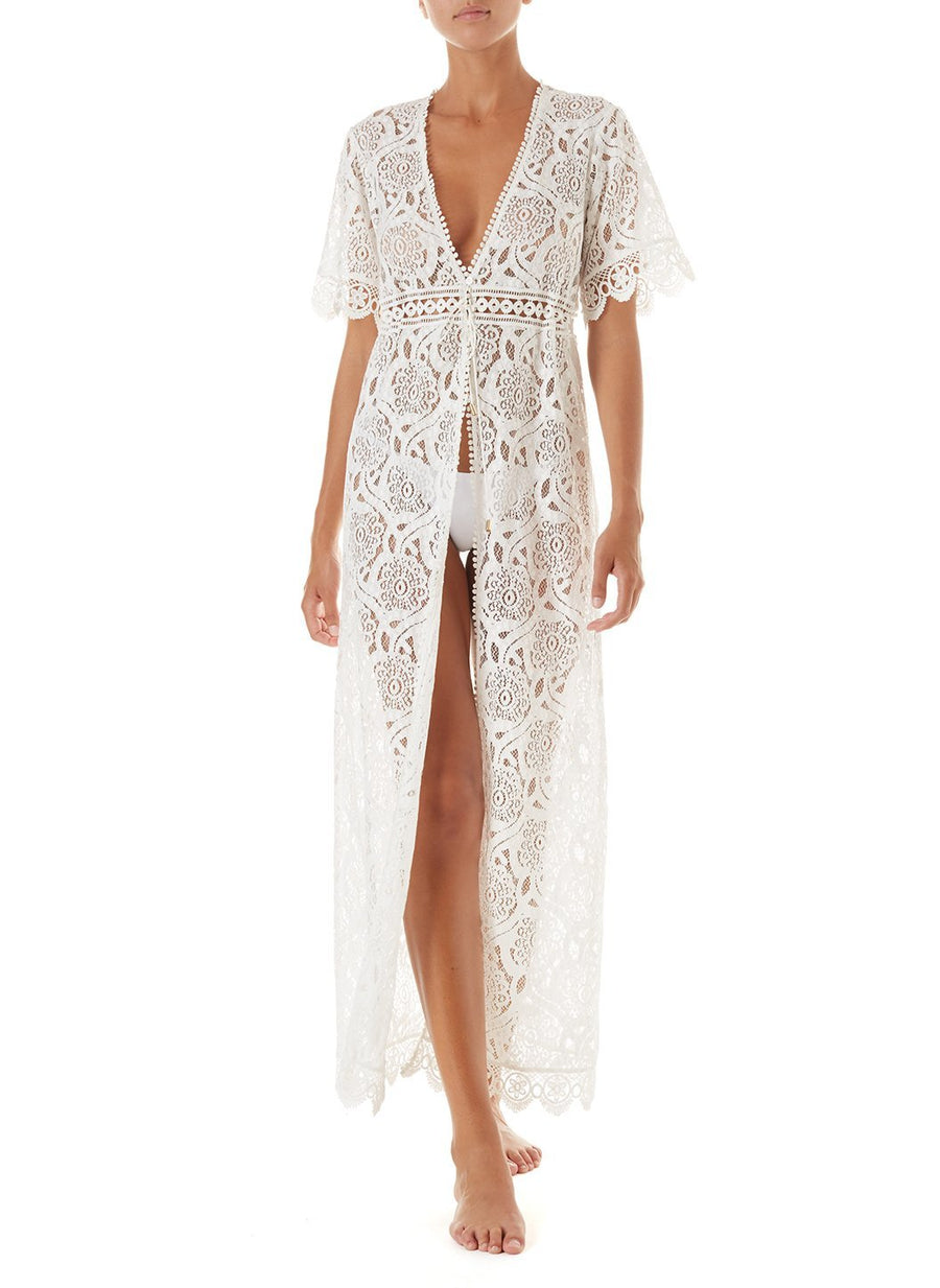 gabrielle cream embroidered lace maxi button down coverup 2019 F_2