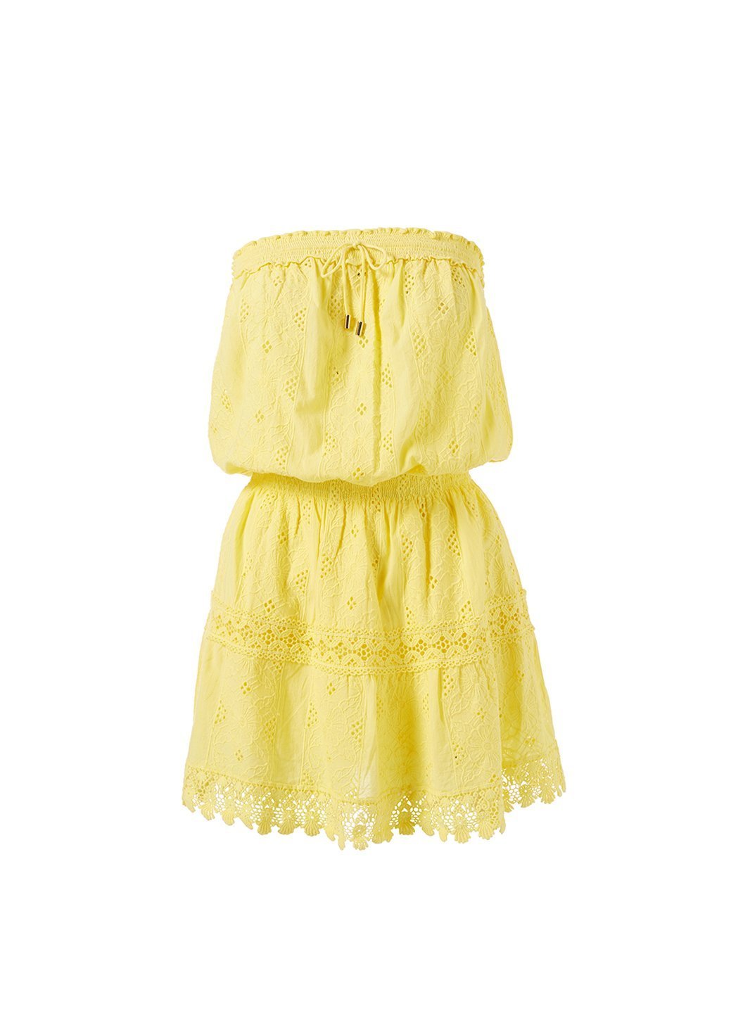 iris yellow bandeau short dress