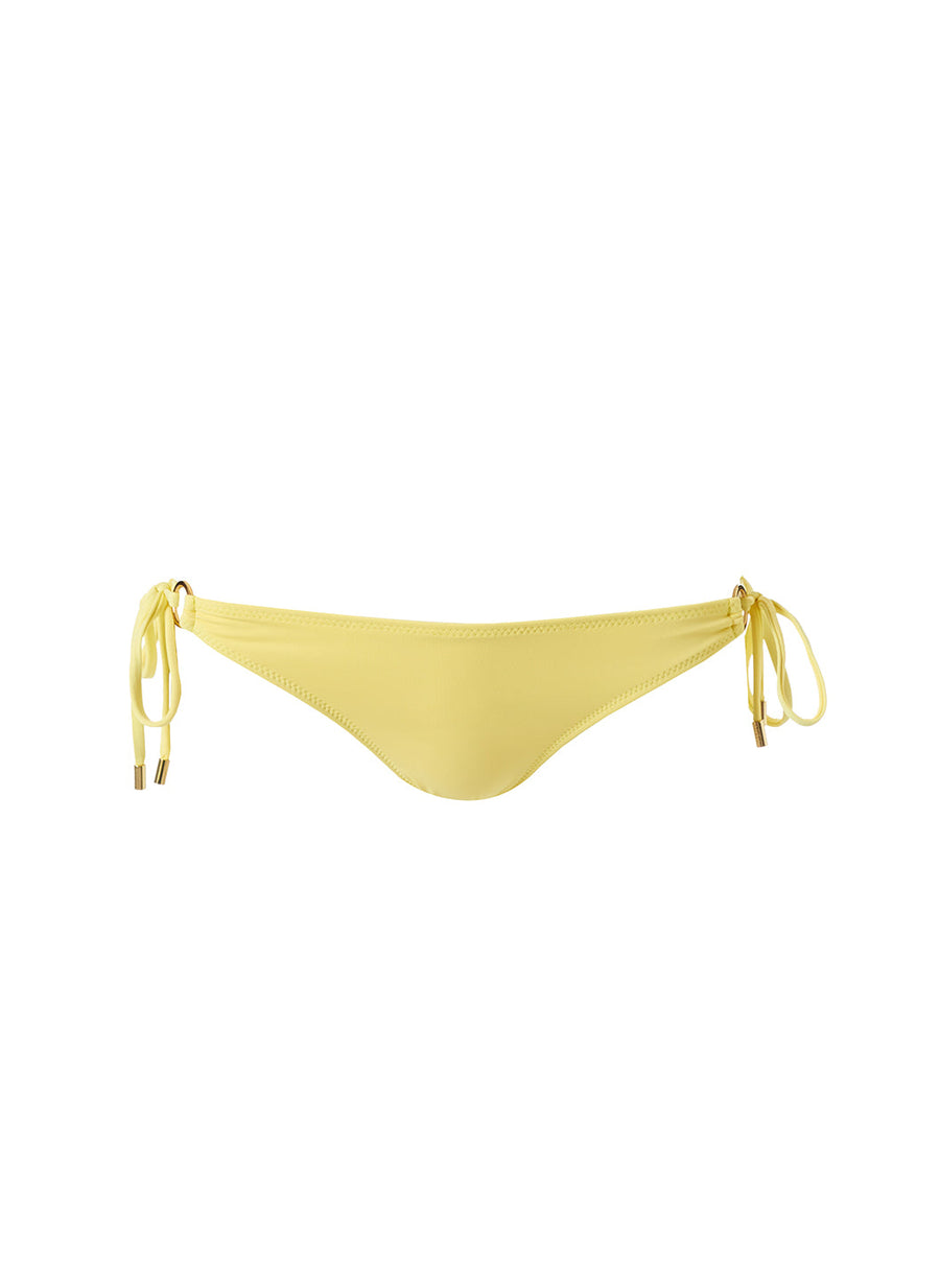 janerio-yellow-halter-ring-trim-bandeau-bikini-bottom