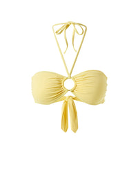 janerio-yellow-halter-ring-trim-bandeau-bikini-top