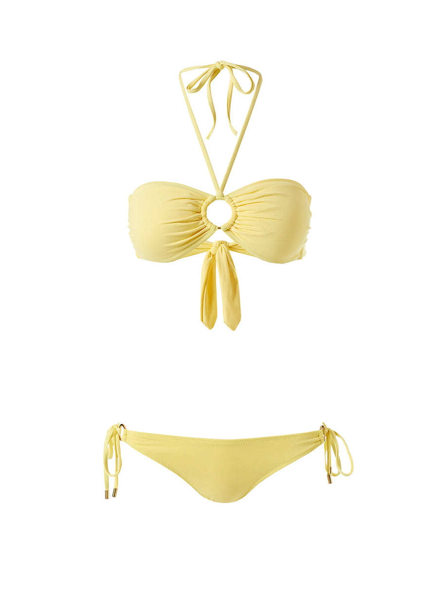    janerio-yellow-halter-ring-trim-bandeau-bikini