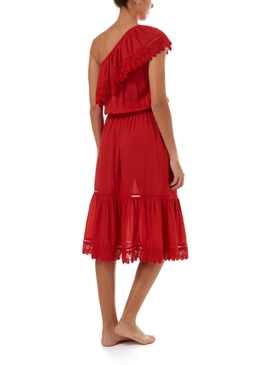 jo red oneshoulder embroidered frill midi dress 2019 B