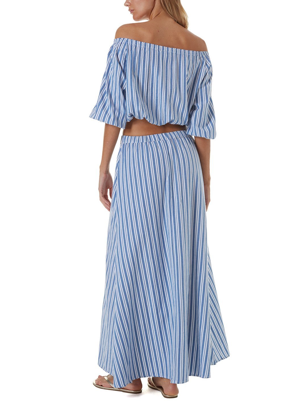 kelly blue stripe maxi skirt 