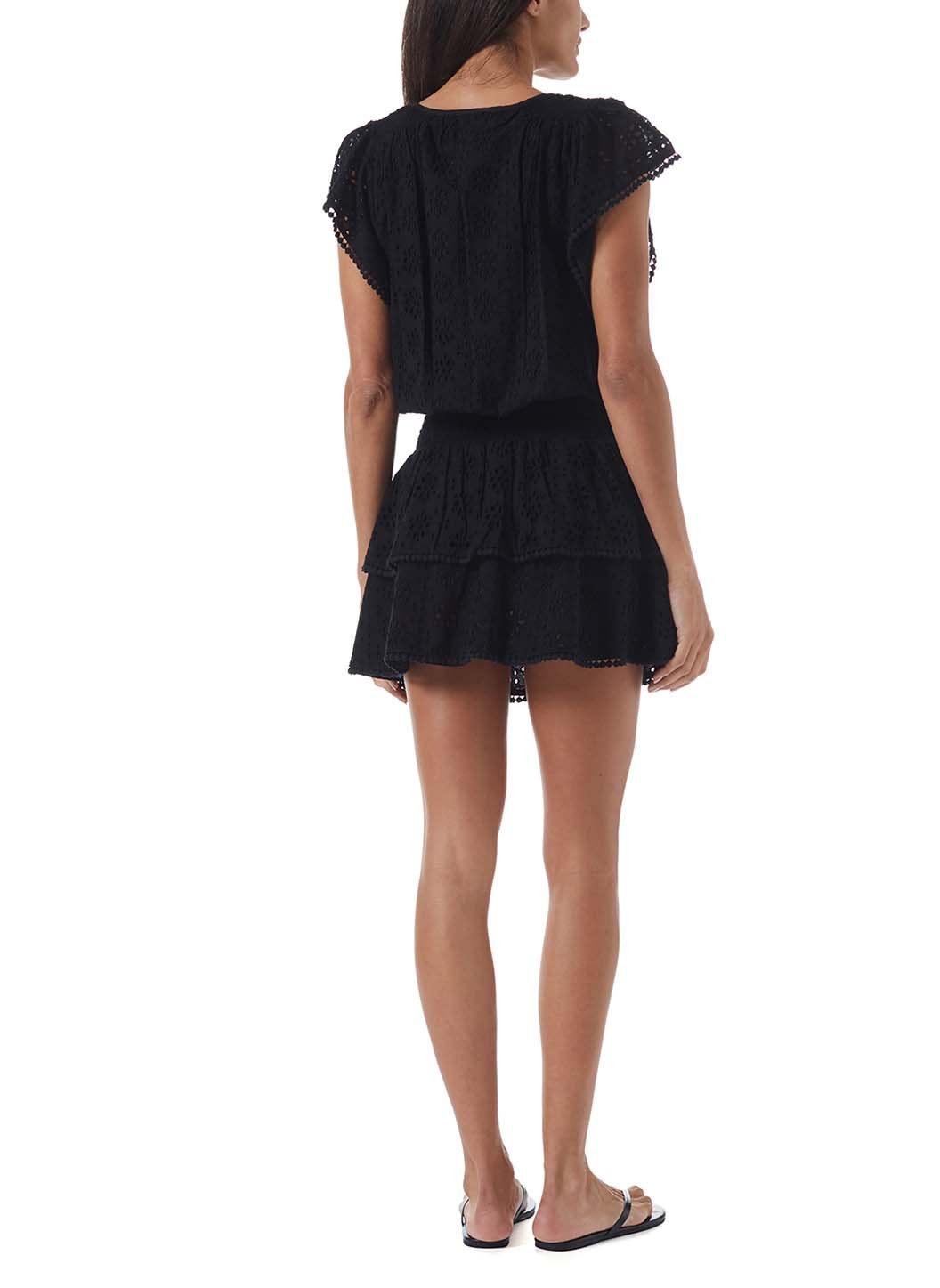 keri black tiered skirt short dress model_B