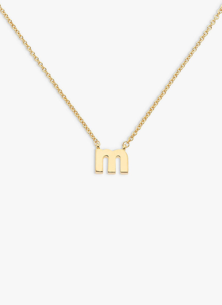 letter _m_ pendant necklace