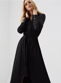 Domenica Black Shirt Maxi Dress