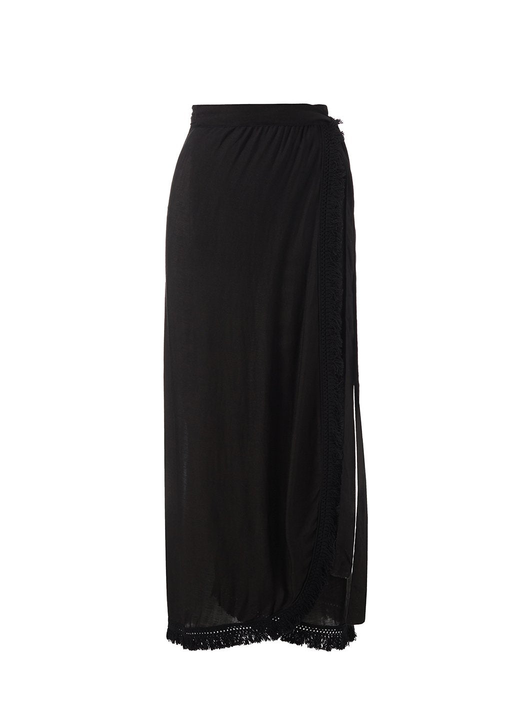 lily black tassel wrap skirt Cutout