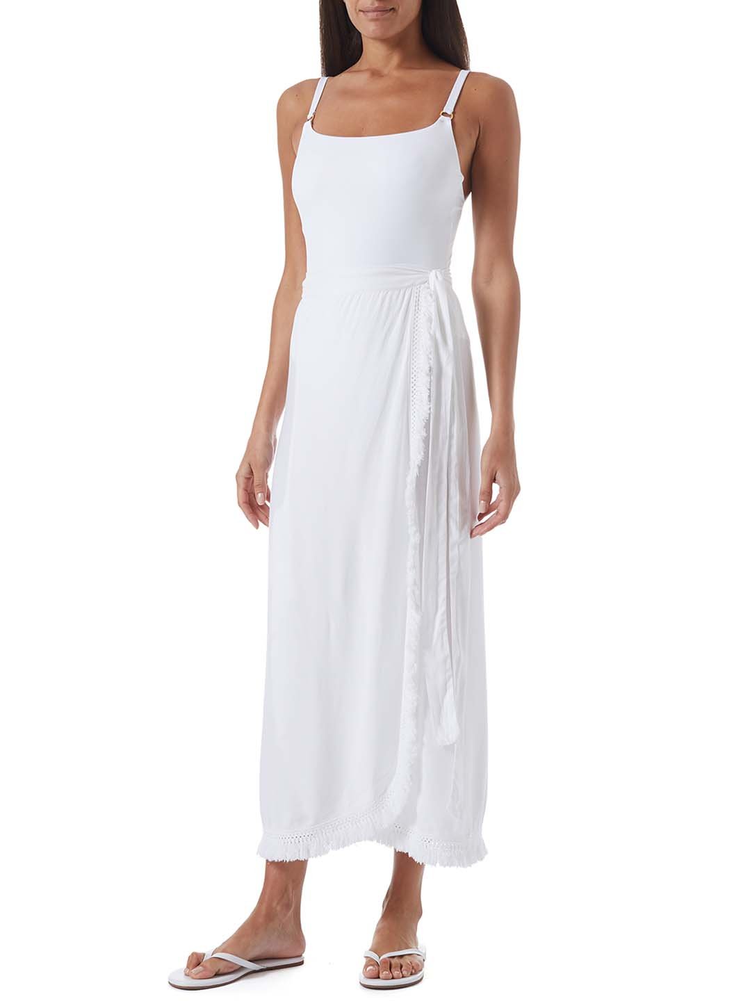 lily white tassel wrap skirt model_F
