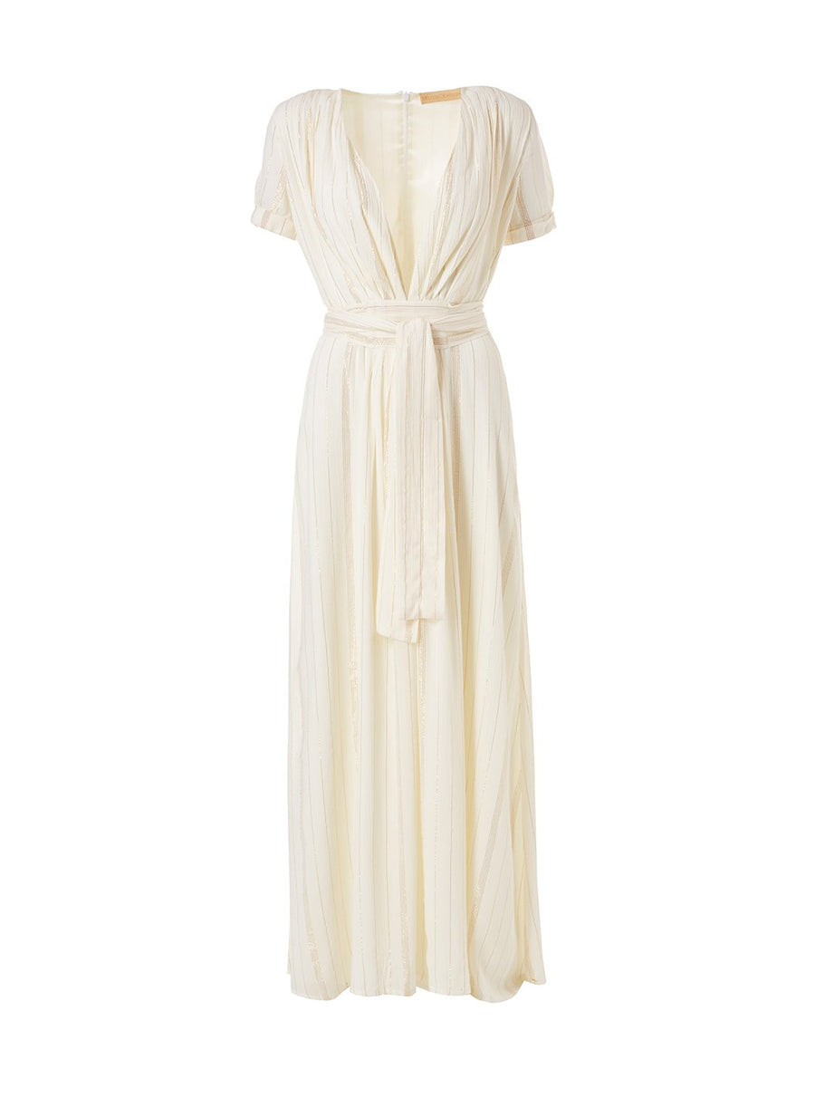 Look 12 Short Sleeve Maxi Dress Cream