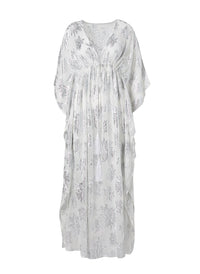 Look 16 Kimono Sleeve Maxi Dress Silver Flower