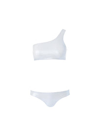 Look 24 Seamless One Shoulder Bikini Silver