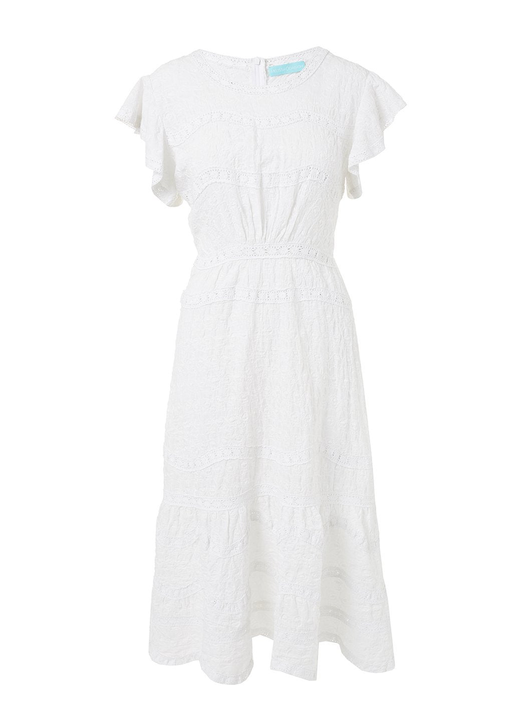 Louisa White Highneck Midi Tea Beach Dress | Melissa Odabash