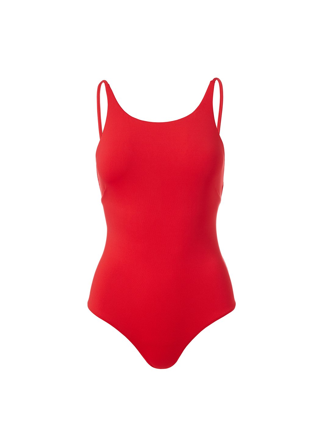 malaga red high neck swimsuit Cutout
