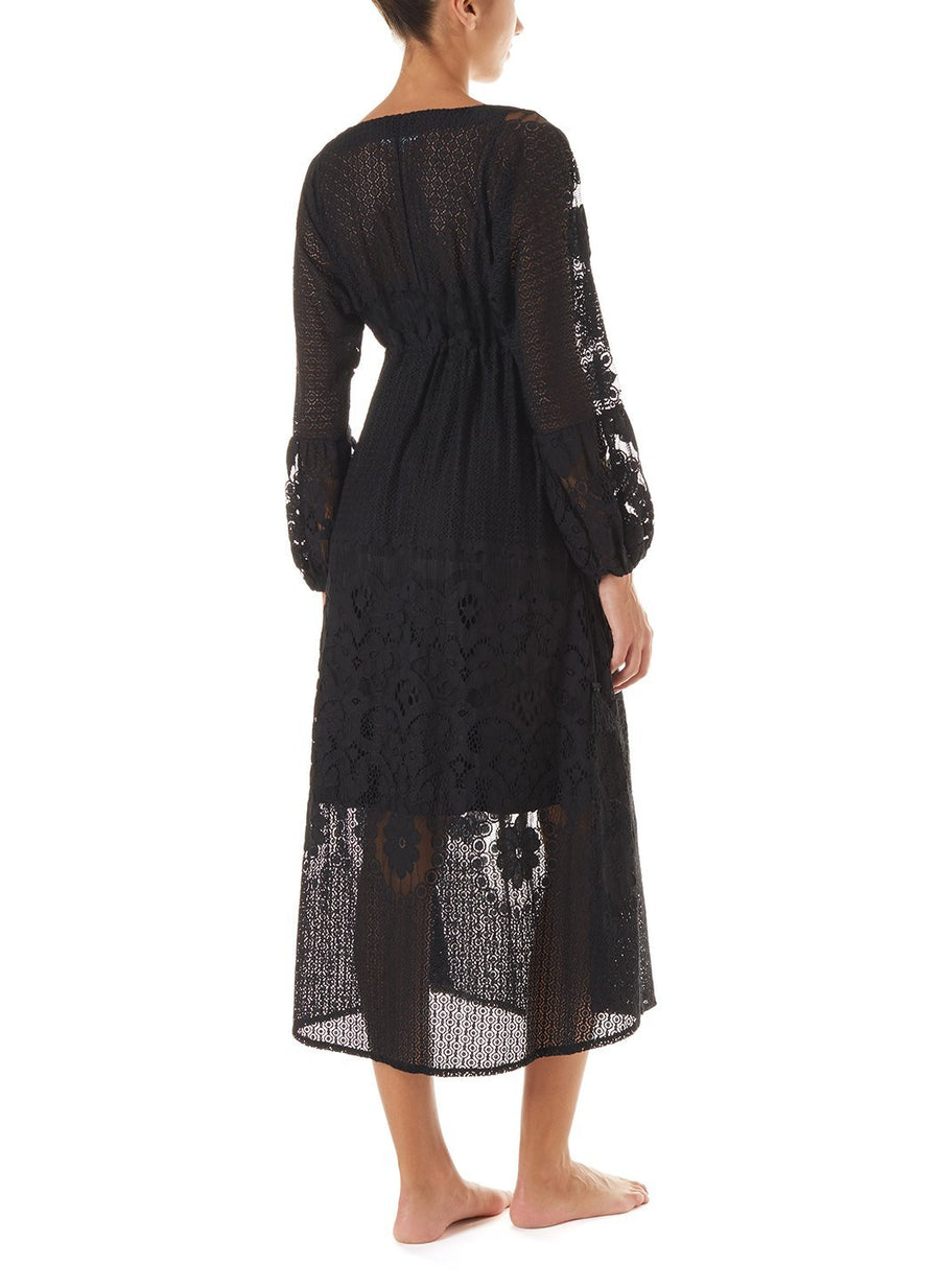 melissa black lace tieside midi dress 2019 B_2