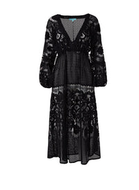 melissa black lace tieside midi dress 2019_2