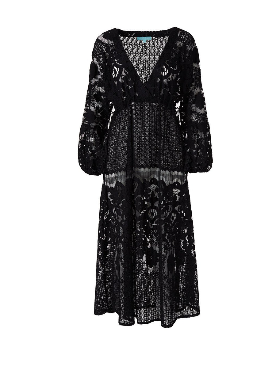 melissa black lace tieside midi dress 2019_2