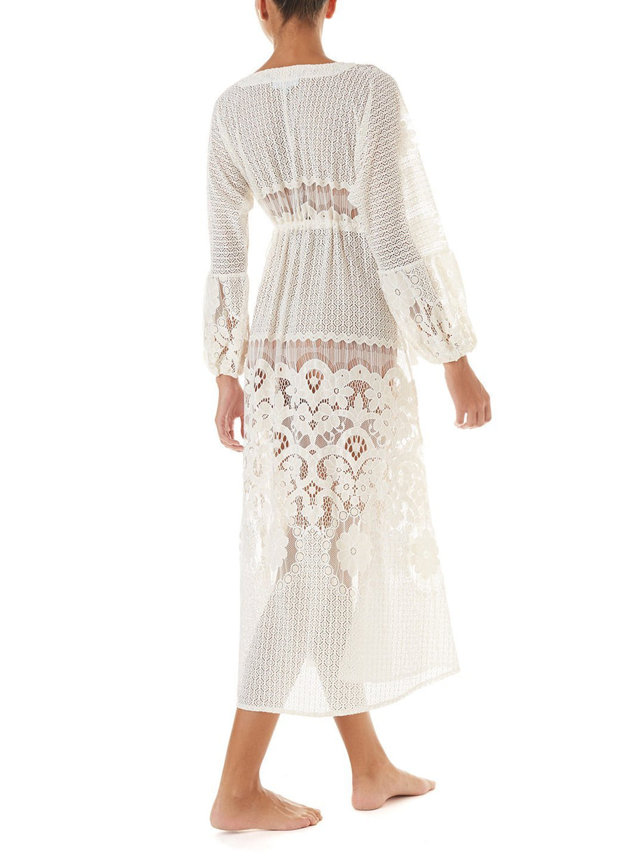 Melissa Cream Lace Tie Side Midi Dress | Official EU Site Melissa Cream Lace Tie Side Midi Dress | Official EU Site