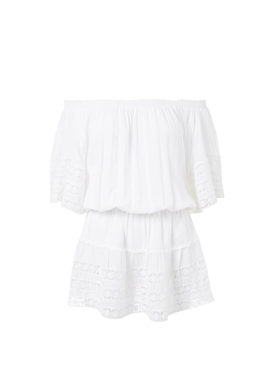 michelle white offtheshoulder short beach dress 2019