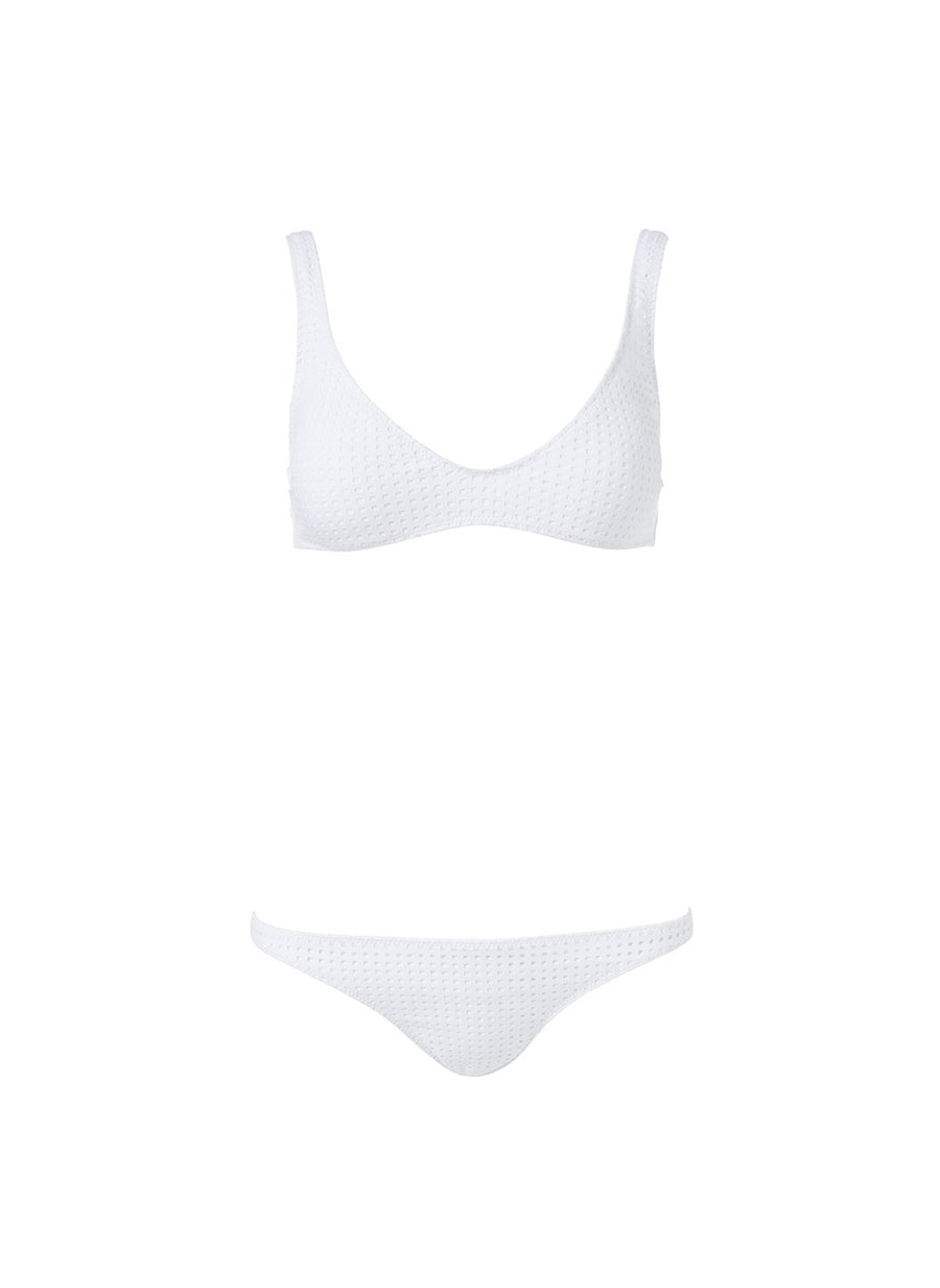 monaco white lattice bralette bikini Cutout