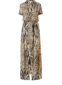 Naomi Cheetah Long Shirt Dress
