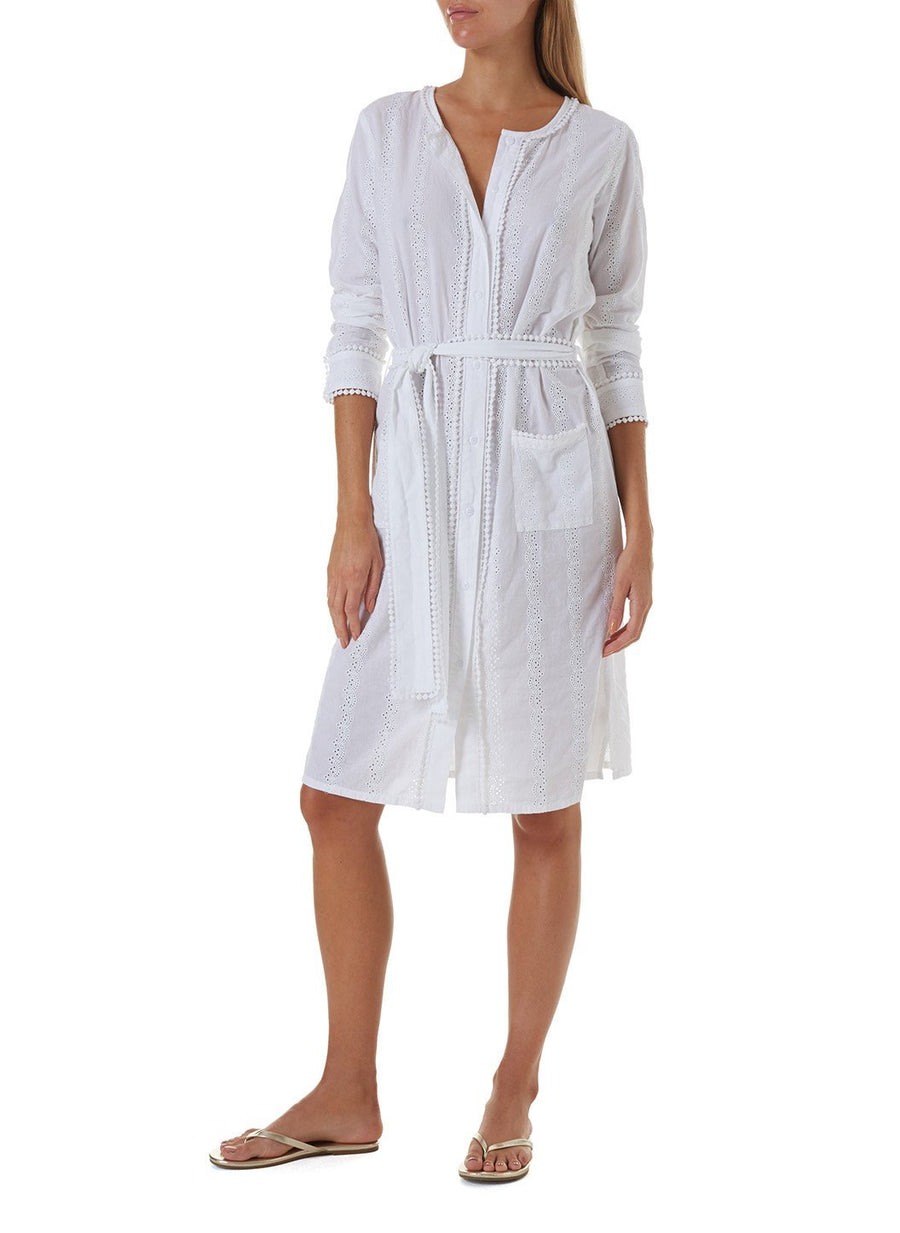 patty white long kaftan 