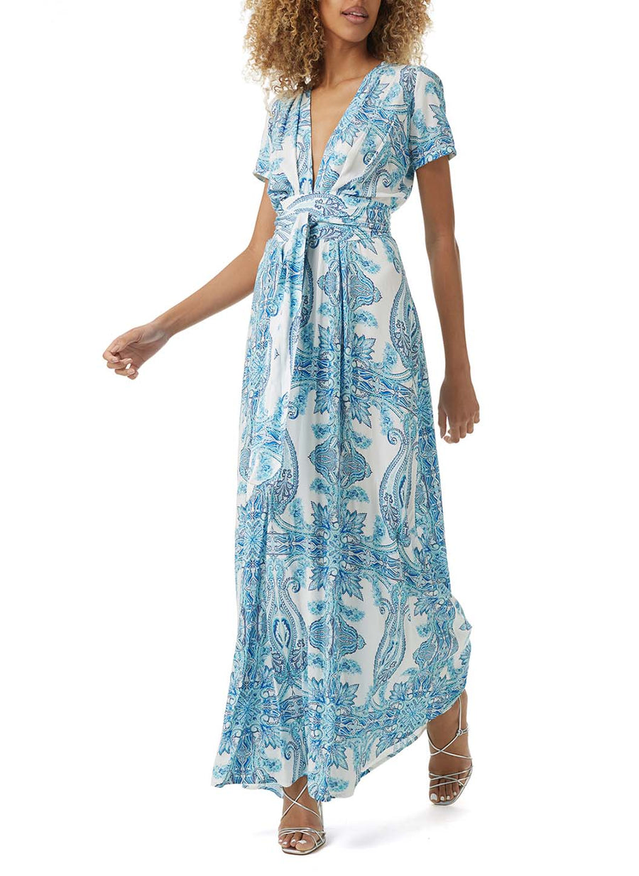 petunia ornate print maxi dress posed