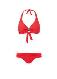 provence red pique halterneck supportive bikini 2019