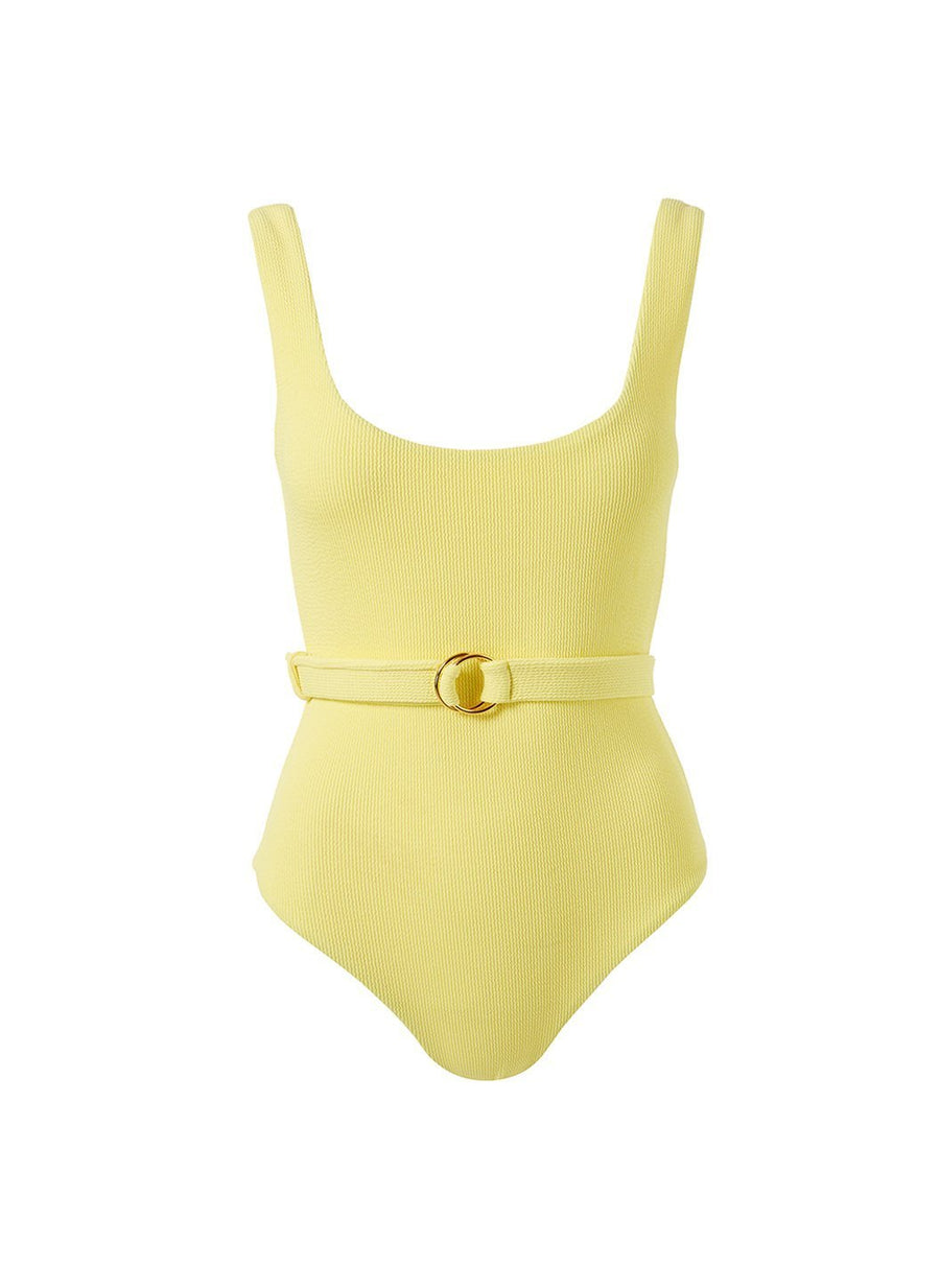 rio yellow ridges over the shoulder swimsuit Cutout