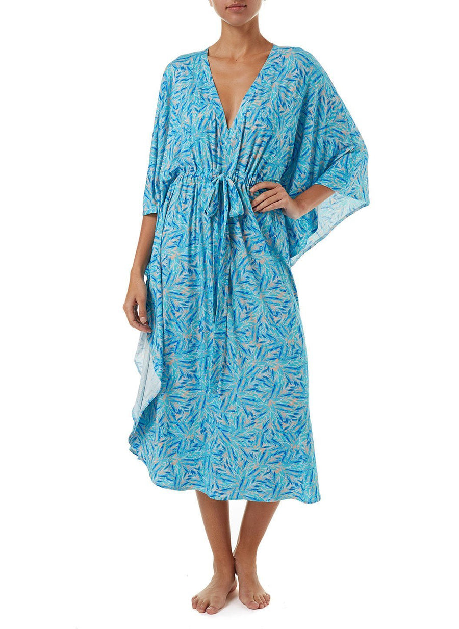 robin blue leaf vneck midi kaftan 2019 F_ _Copy