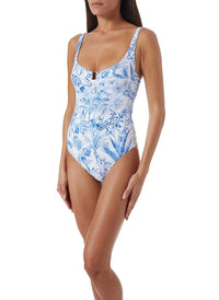 sanremo blue tropical underwired over the shoulder swimsuit model_F