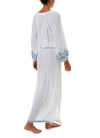 sienna white green embroidered 34sleeve maxi dress 2019 B