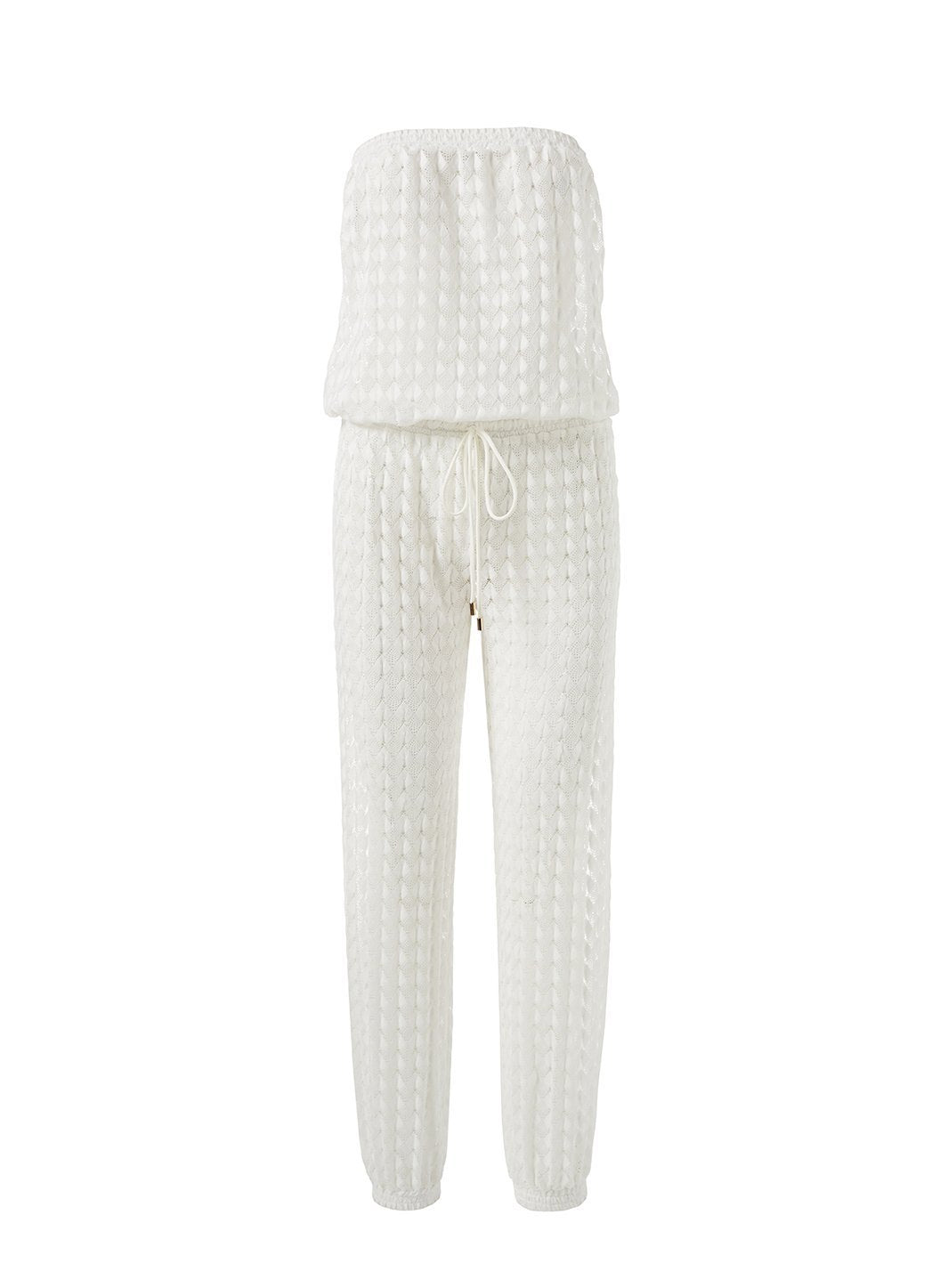 stella white knit bandeau jumpsuit