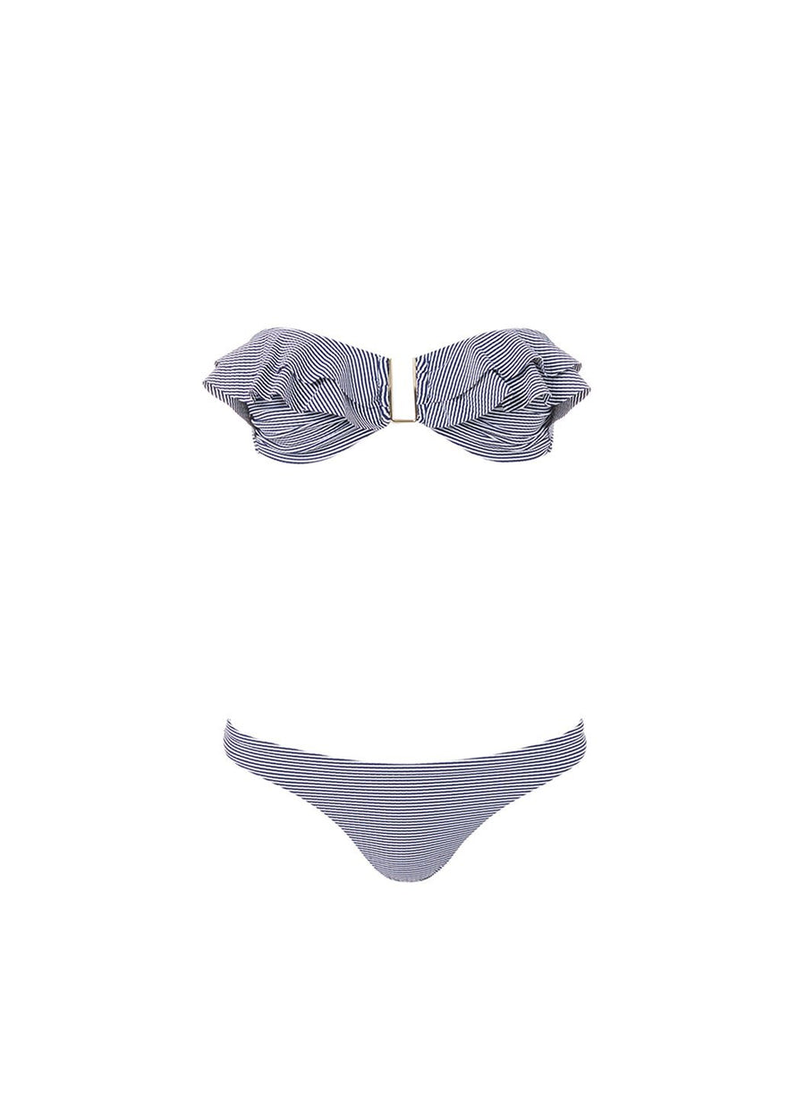 stkitts navy gingham bandeau utrim frill bikini 2019