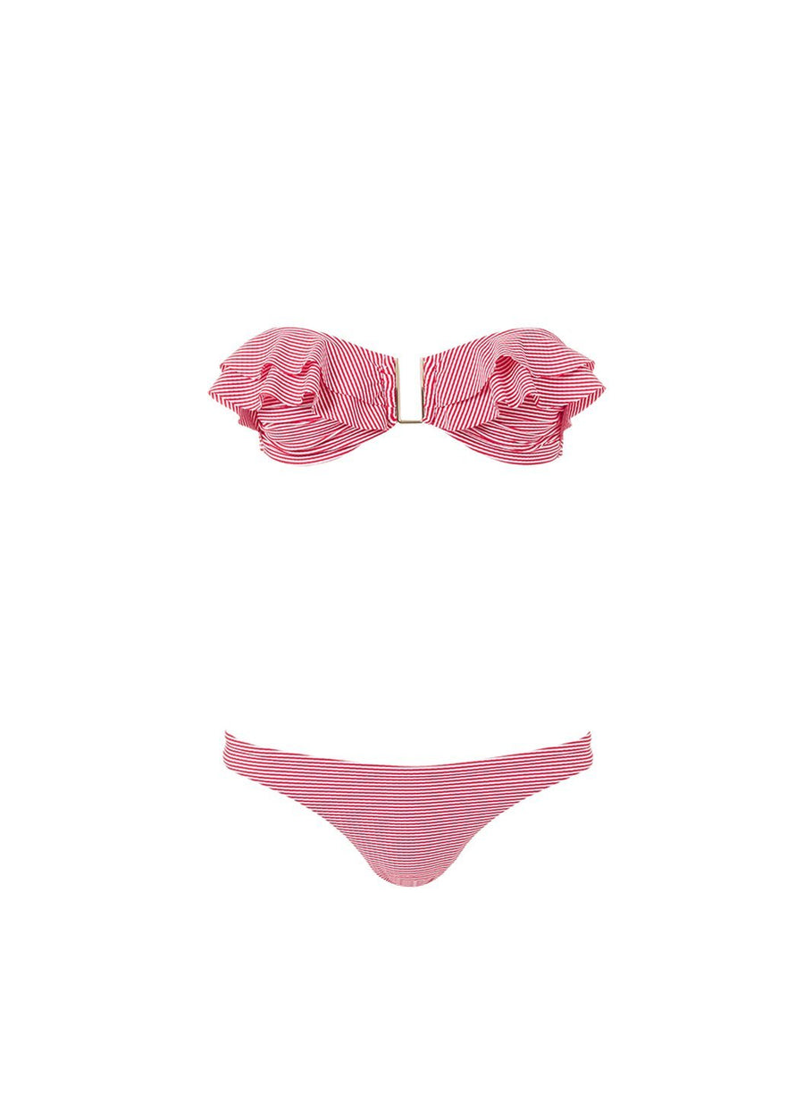 stkitts red gingham bandeau utrim frill bikini 2019