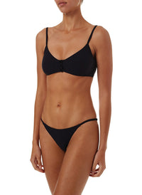 sttropez black ribbed overtheshoulder popper crop bikini 2019 F