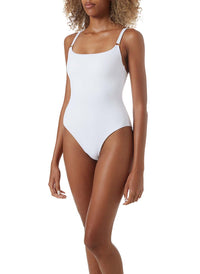 tosca white ring trim over the shoulder swimsuit model_F