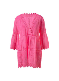 victoria hot pink embroidered short kaftan